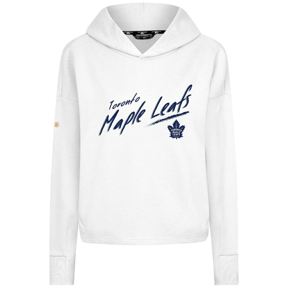 Toronto Maple Leafs Levelwear Women's Sweet Sizzle Tri-Blend Cropped Pullover Hoodie - White Hoodies