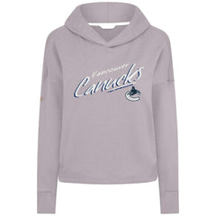 Vancouver Canucks Levelwear Women's Sweet Sizzle Tri-Blend Cropped Pullover Hoodie - Gray Hoodies