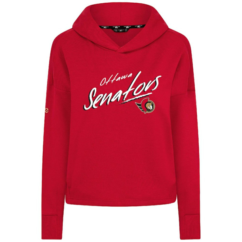 Ottawa Senators Levelwear Women's Sweet Sizzle Tri-Blend Cropped Pullover Hoodie - Red Hoodies