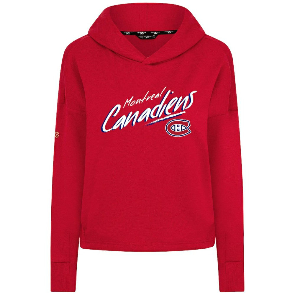 Montreal Canadiens Levelwear Women's Sweet Sizzle Tri-Blend Cropped Pullover Hoodie - Red Hoodies