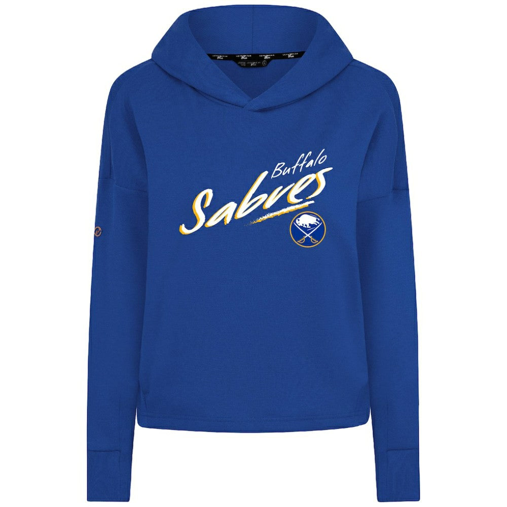 Buffalo Sabres Levelwear Women's Sweet Sizzle Tri-Blend Cropped Pullover Hoodie - Royal Hoodies