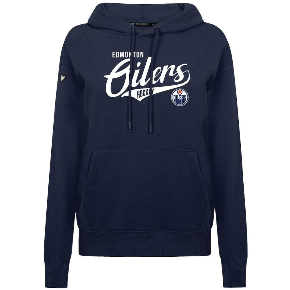 Edmonton Oilers Levelwear Women's Adorn Glide Pullover Hoodie - Navy Hoodies