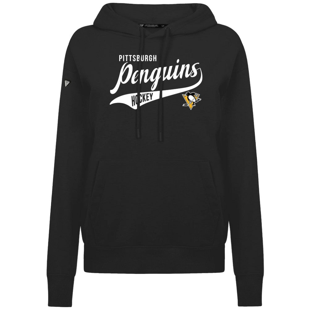 Pittsburgh Penguins Levelwear Women's Adorn Glide Pullover Hoodie - Black Hoodies