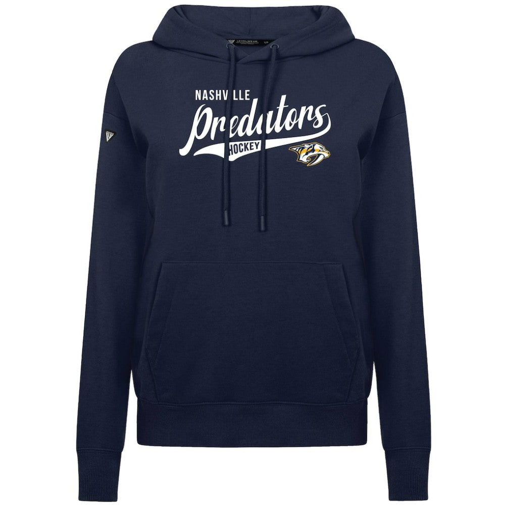 Nashville Predators Levelwear Women's Adorn Glide Pullover Hoodie - Navy Hoodies