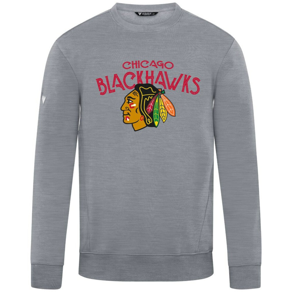 Chicago Blackhawks Levelwear Zane Mission Sweatshirt - Gray Sweatshirts