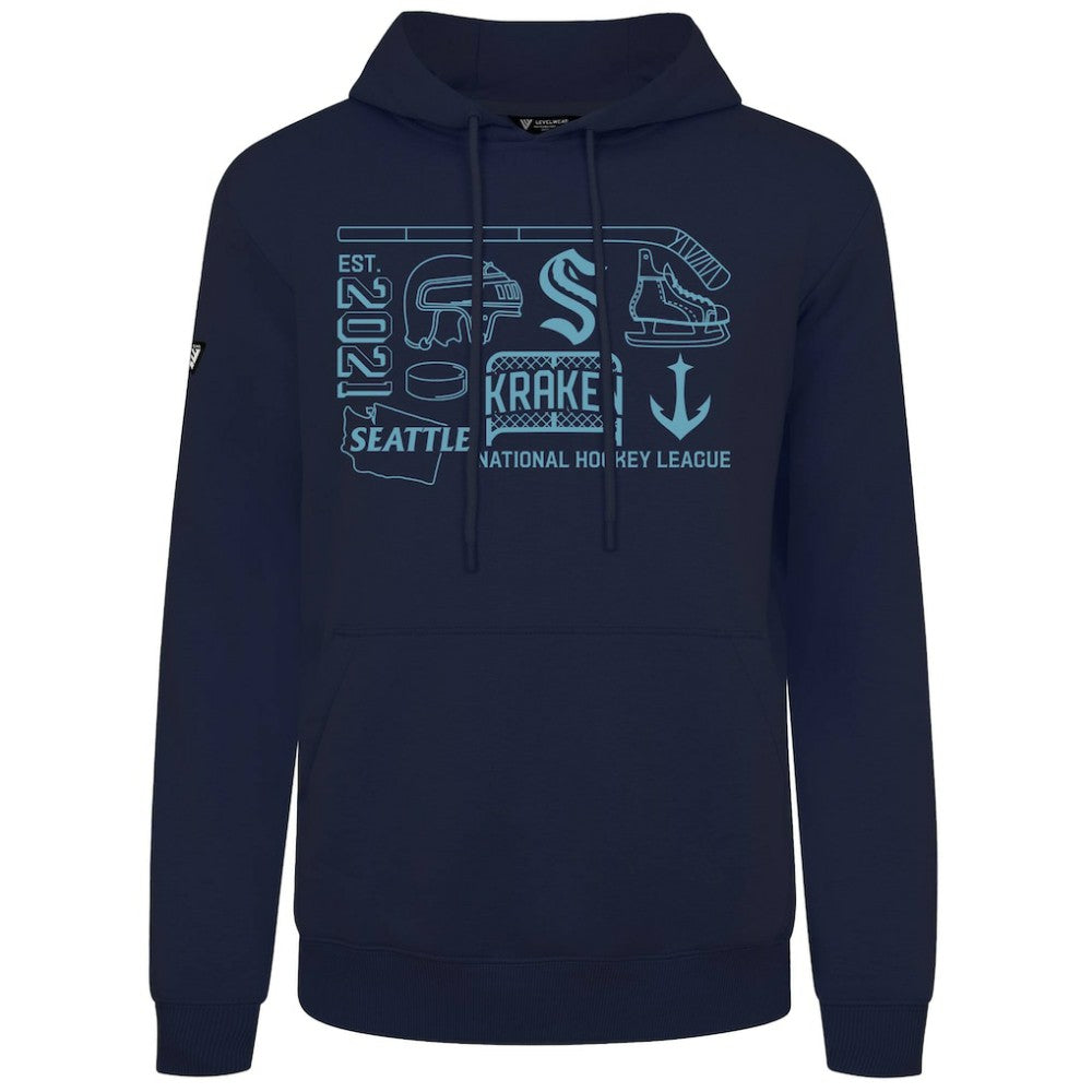 Seattle Kraken Levelwear Podium Campaign Pullover Hoodie - Deep Sea Blue Hoodies