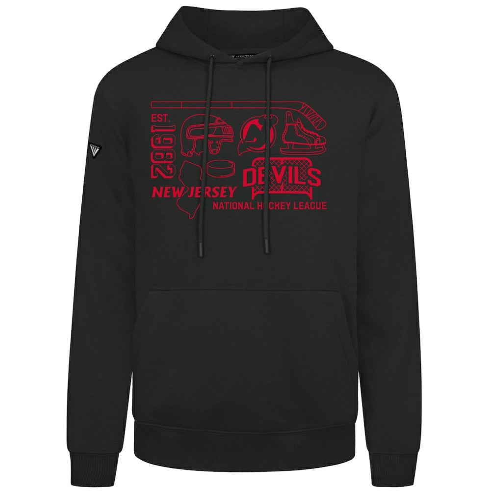 New Jersey Devils Levelwear Podium Campaign Pullover Hoodie - Black Jerseys