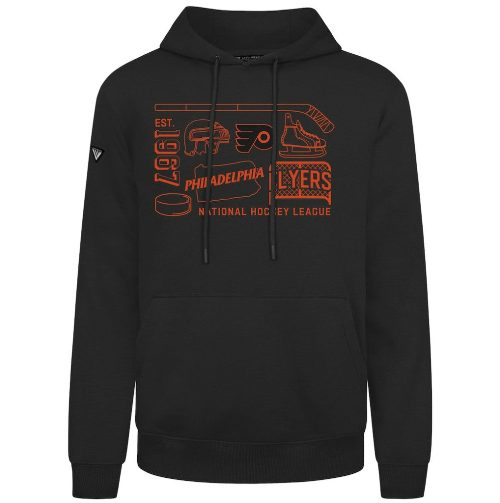Philadelphia Flyers Levelwear Podium Campaign Pullover Hoodie - Black Hoodies