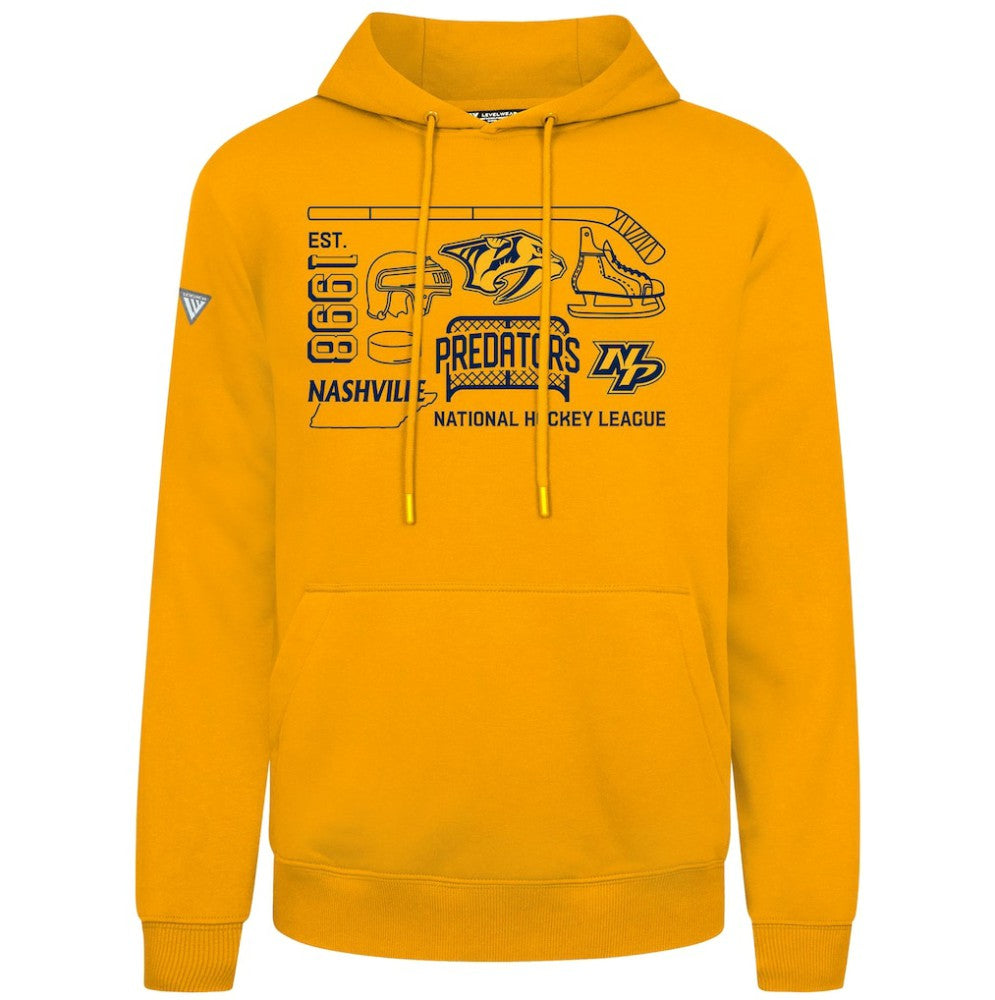 Nashville Predators Levelwear Podium Campaign Pullover Hoodie - Gold Hoodies