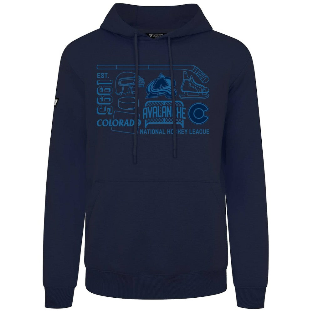 Colorado Avalanche Levelwear Podium Campaign Pullover Hoodie - Navy Hoodies