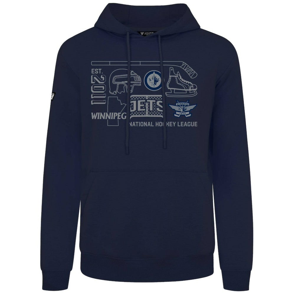 Winnipeg Jets Levelwear Podium Campaign Pullover Hoodie - Navy Hoodies