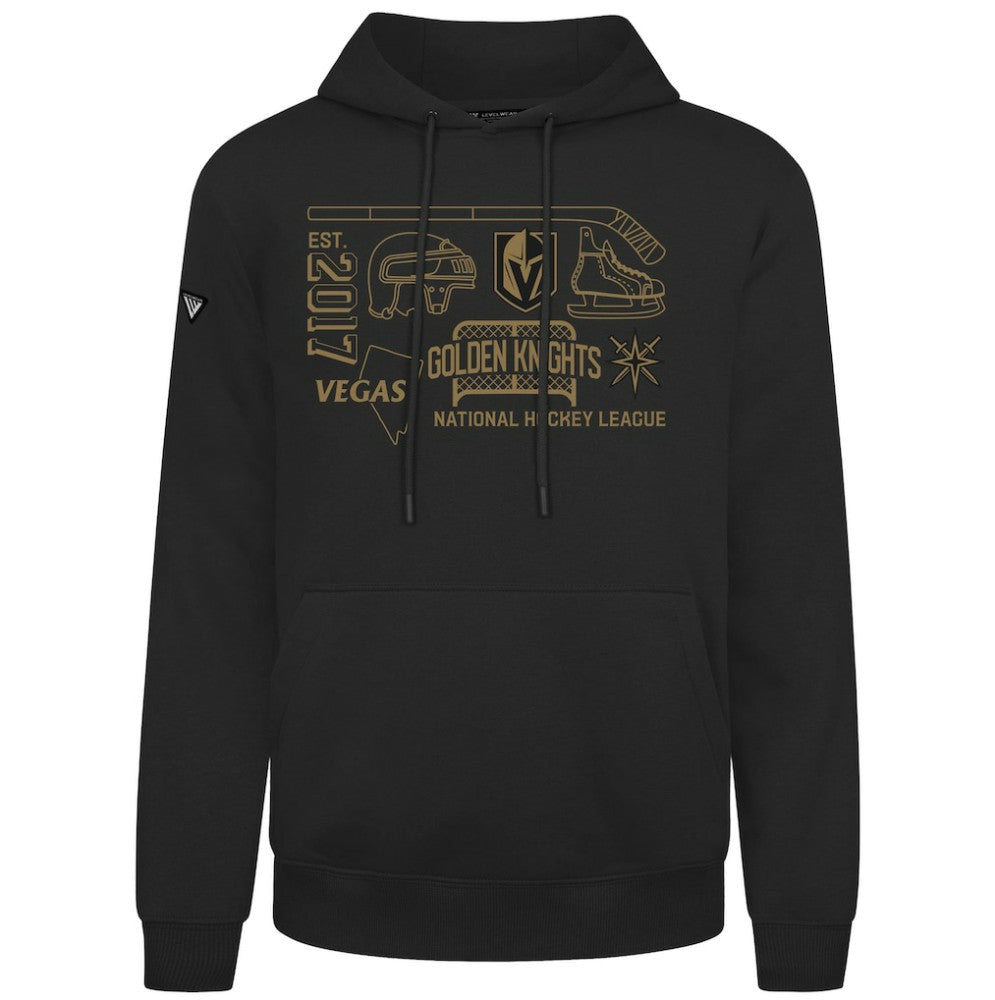 Vegas Golden Knights Levelwear Podium Campaign Pullover Hoodie - Black Hoodies