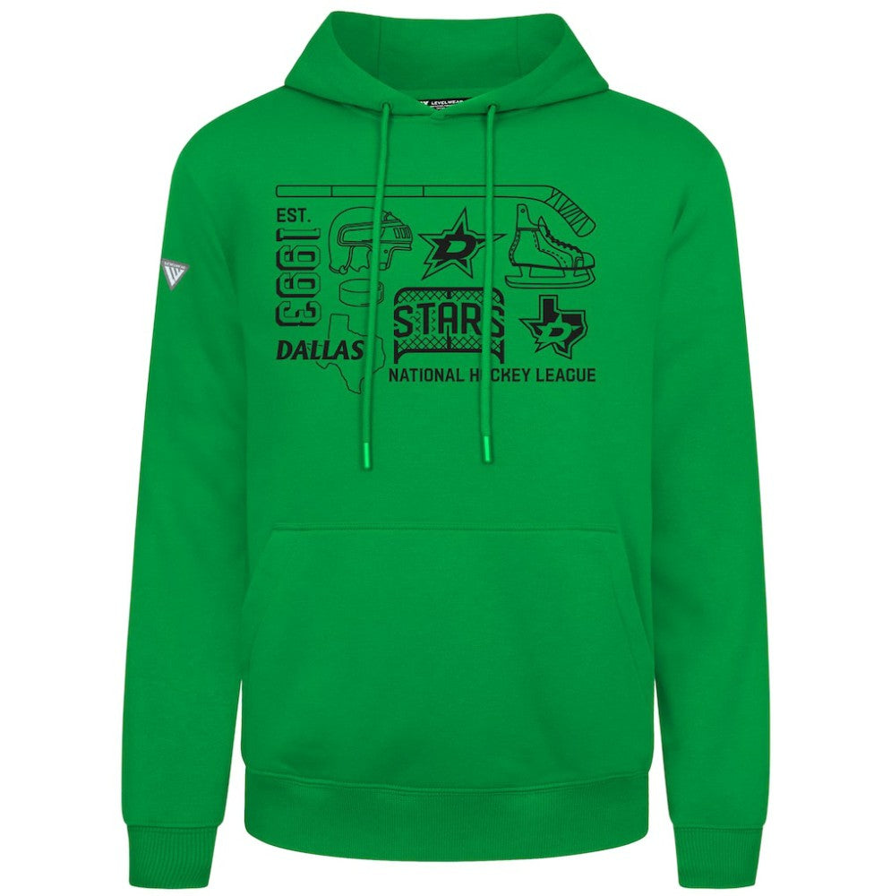Dallas Stars Levelwear Podium Campaign Pullover Hoodie - Green Hoodies