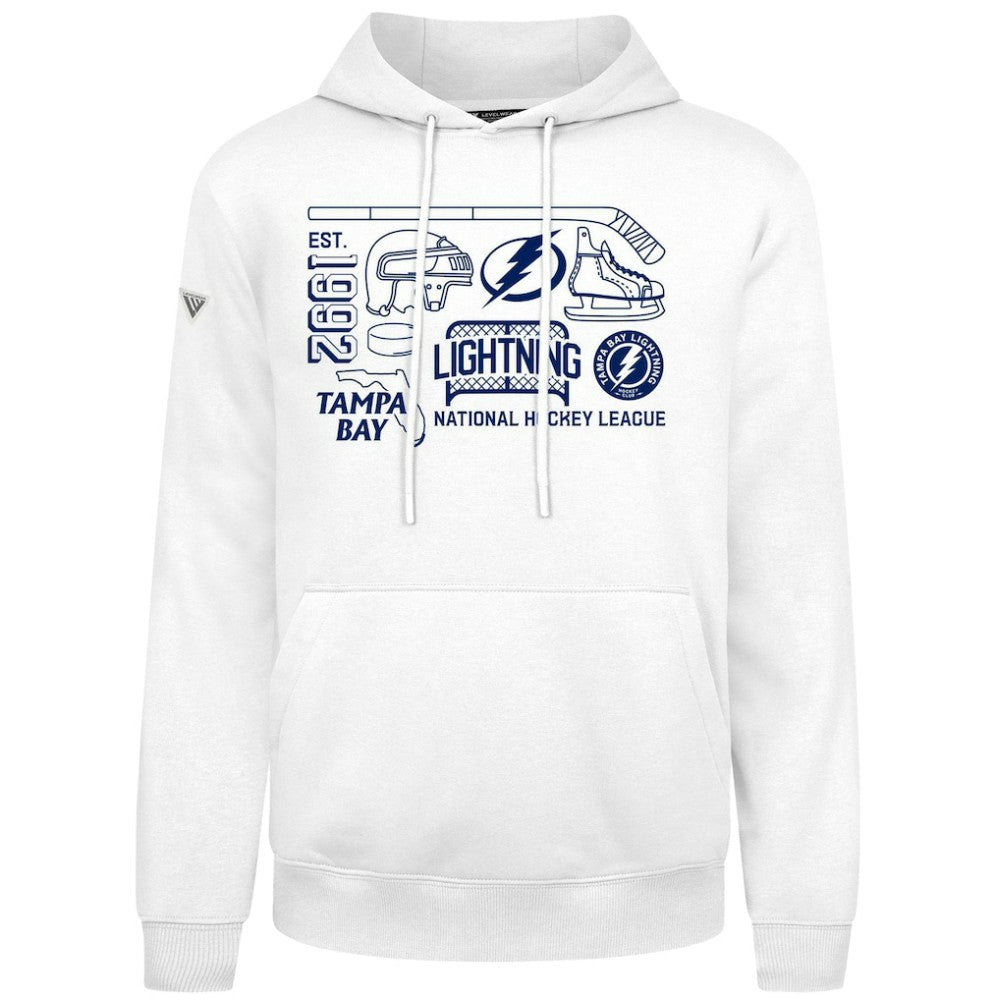 Tampa Bay Lightning Levelwear Podium Campaign Pullover Hoodie - White Hoodies