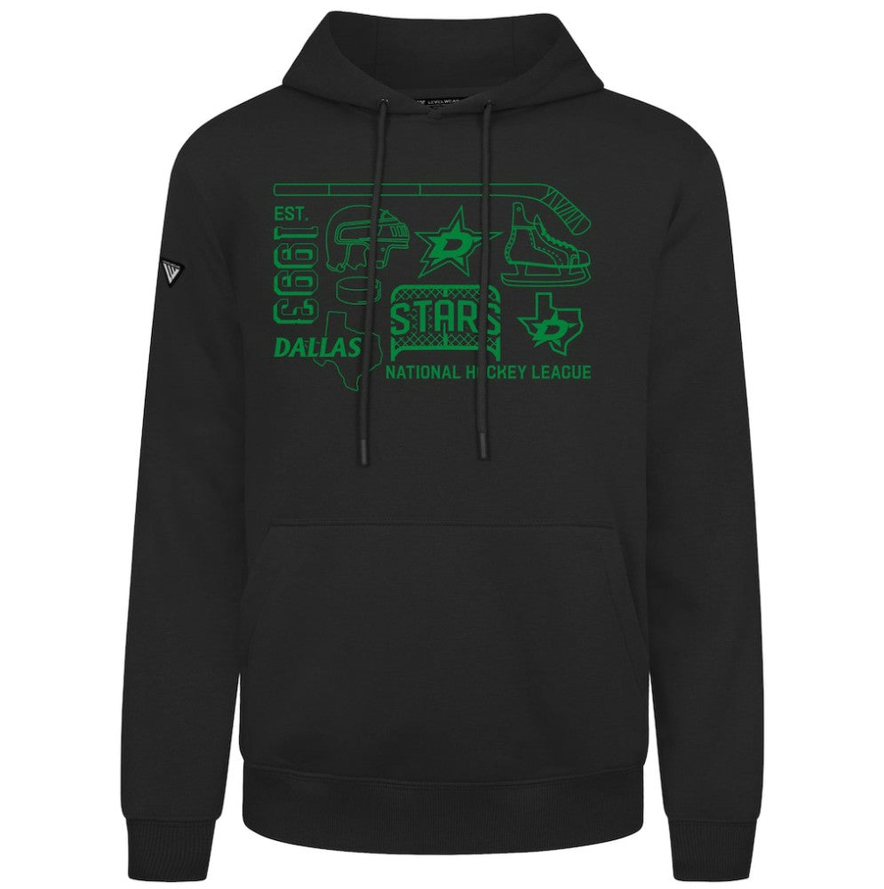Dallas Stars Levelwear Podium Campaign Pullover Hoodie - Black Hoodies