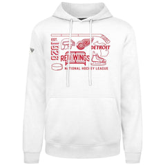 Detroit Red Wings Levelwear Podium Campaign Pullover Hoodie - White Hoodies