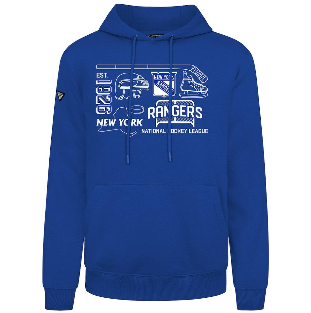 New York Rangers Levelwear Podium Campaign Pullover Hoodie - Royal Hoodies