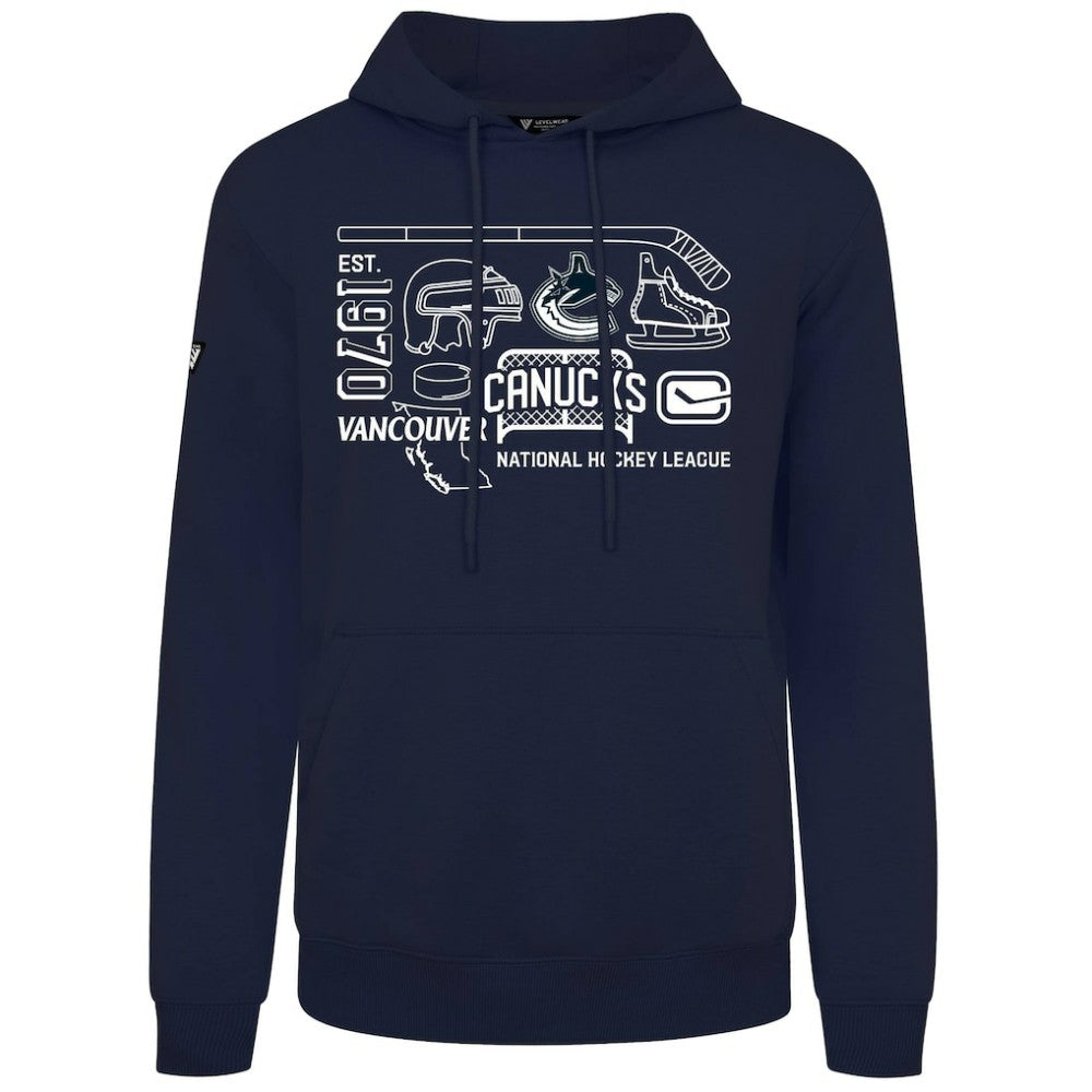 Vancouver Canucks Levelwear Podium Campaign Pullover Hoodie - Navy Hoodies