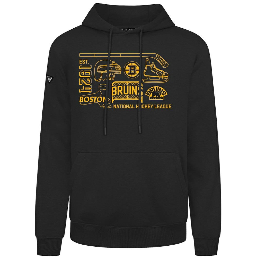 Boston Bruins Levelwear Podium Campaign Pullover Hoodie - Black Hoodies