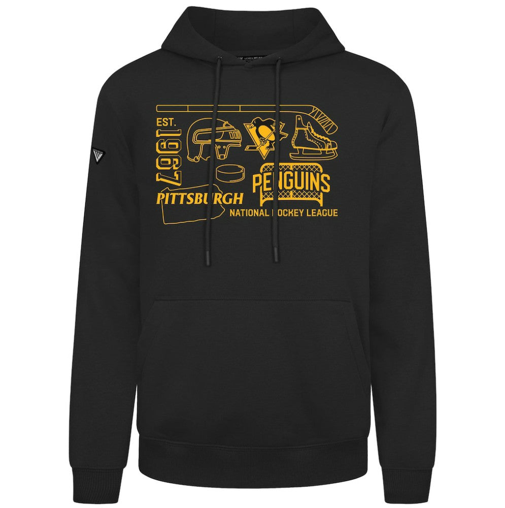 Pittsburgh Penguins Levelwear Podium Campaign Pullover Hoodie - Black Hoodies