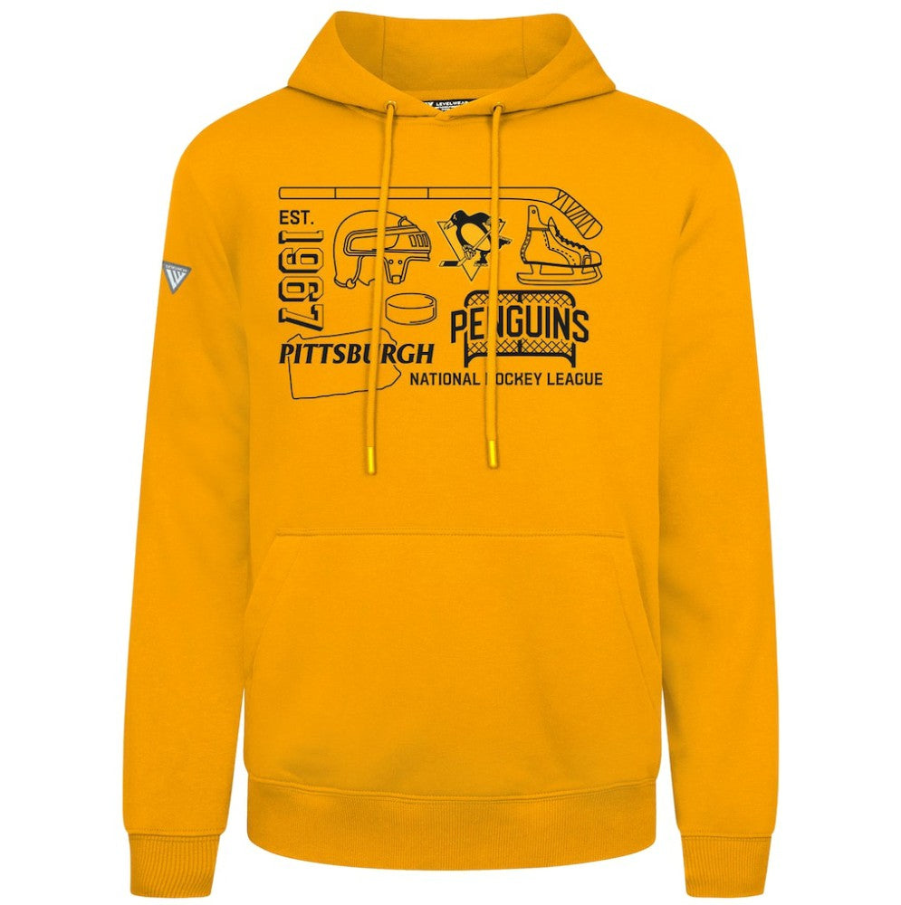 Pittsburgh Penguins Levelwear Podium Campaign Pullover Hoodie - Gold Hoodies