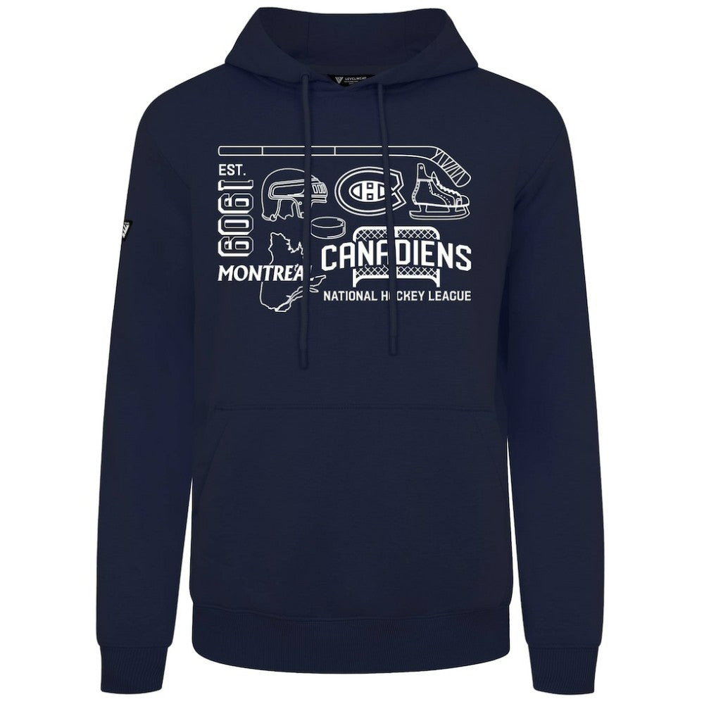 Montreal Canadiens Levelwear Podium Campaign Pullover Hoodie - Navy Hoodies