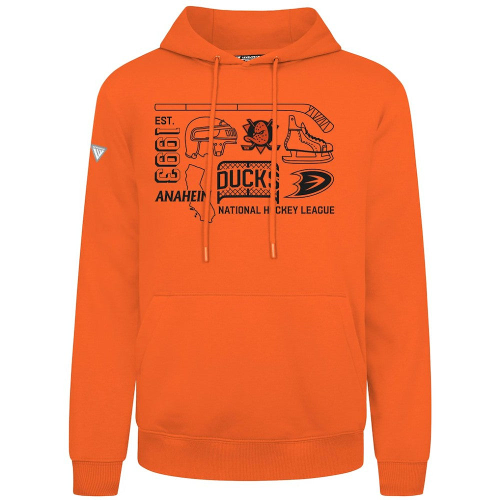 Anaheim Ducks Levelwear Podium Campaign Pullover Hoodie - Orange Hoodies