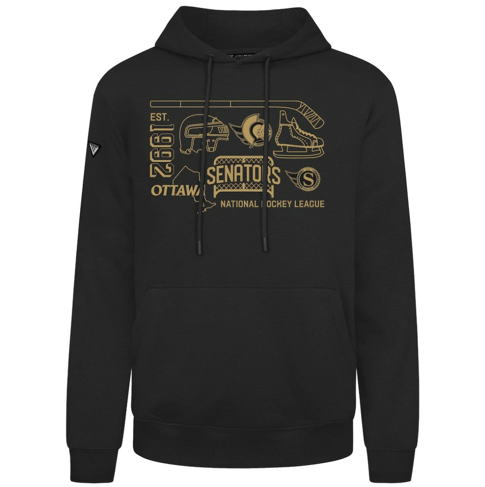 Ottawa Senators Levelwear Podium Campaign Pullover Hoodie - Black Hoodies
