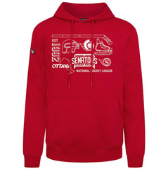 Ottawa Senators Levelwear Podium Campaign Pullover Hoodie - Red Hoodies