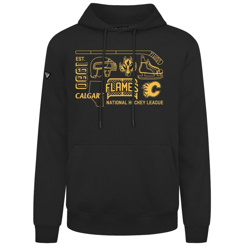 Calgary Flames Levelwear Podium Campaign Pullover Hoodie - Black Hoodies