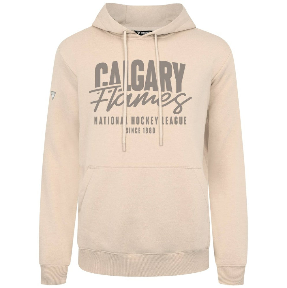 Calgary Flames Levelwear Podium Response Pullover Hoodie - Khaki Hoodies