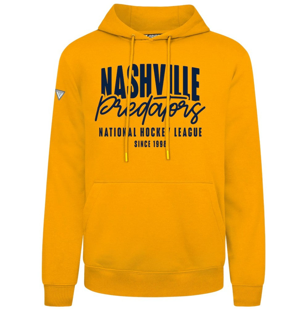 Nashville Predators Levelwear Podium Response Pullover Hoodie - Gold Hoodies