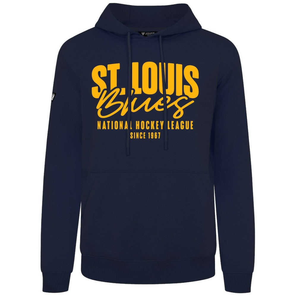 St. Louis Blues Levelwear Podium Response Pullover Hoodie - Navy Hoodies