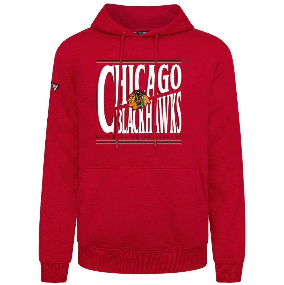 Chicago Blackhawks Levelwear Podium Powerhouse Pullover Hoodie - Red Hoodies
