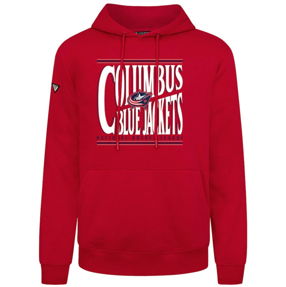Columbus Blue Jackets Levelwear Podium Powerhouse Pullover Hoodie - Red Hoodies