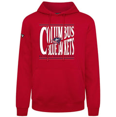 Columbus Blue Jackets Levelwear Podium Powerhouse Pullover Hoodie - Red Hoodies