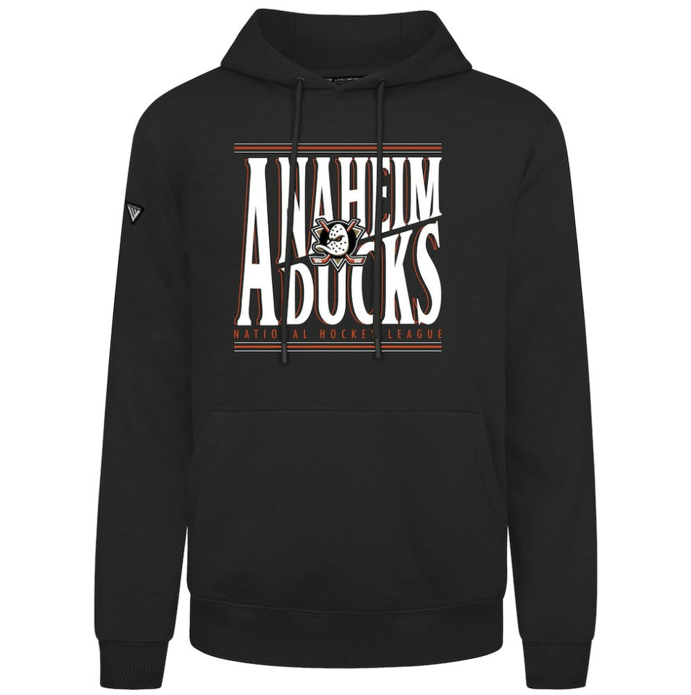 Anaheim Ducks Levelwear Podium Powerhouse Pullover Hoodie - Black Hoodies