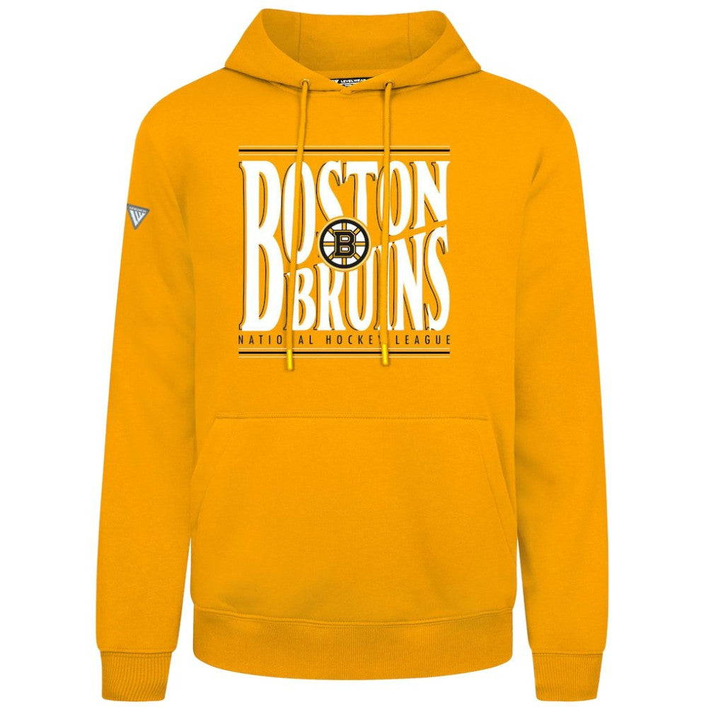 Boston Bruins Levelwear Podium Powerhouse Pullover Hoodie - Gold Hoodies