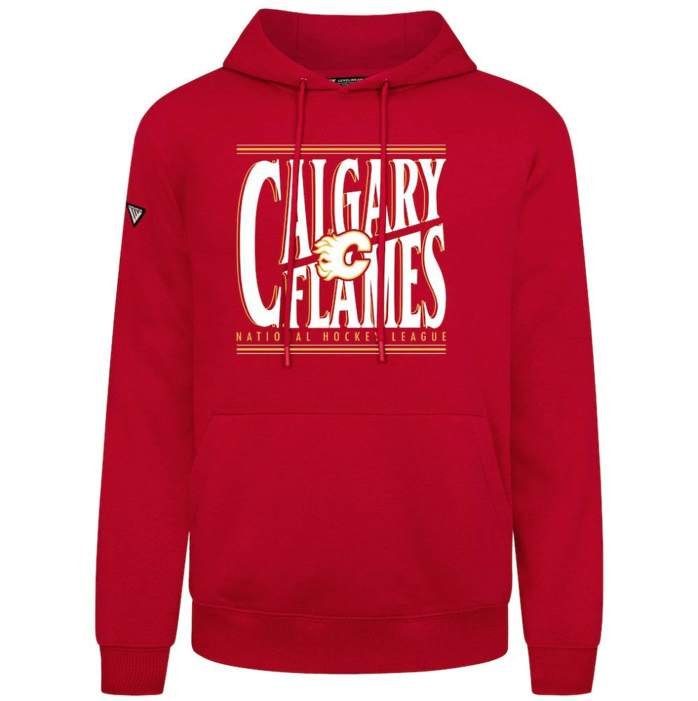 Calgary Flames Levelwear Podium Powerhouse Pullover Hoodie - Red Hoodies