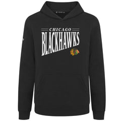 Chicago Blackhawks Levelwear Youth Jr Podium Tally Pullover Hoodie - Black Hoodies