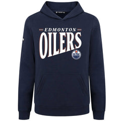 Edmonton Oilers Levelwear Youth Jr Podium Tally Pullover Hoodie - Navy Hoodies