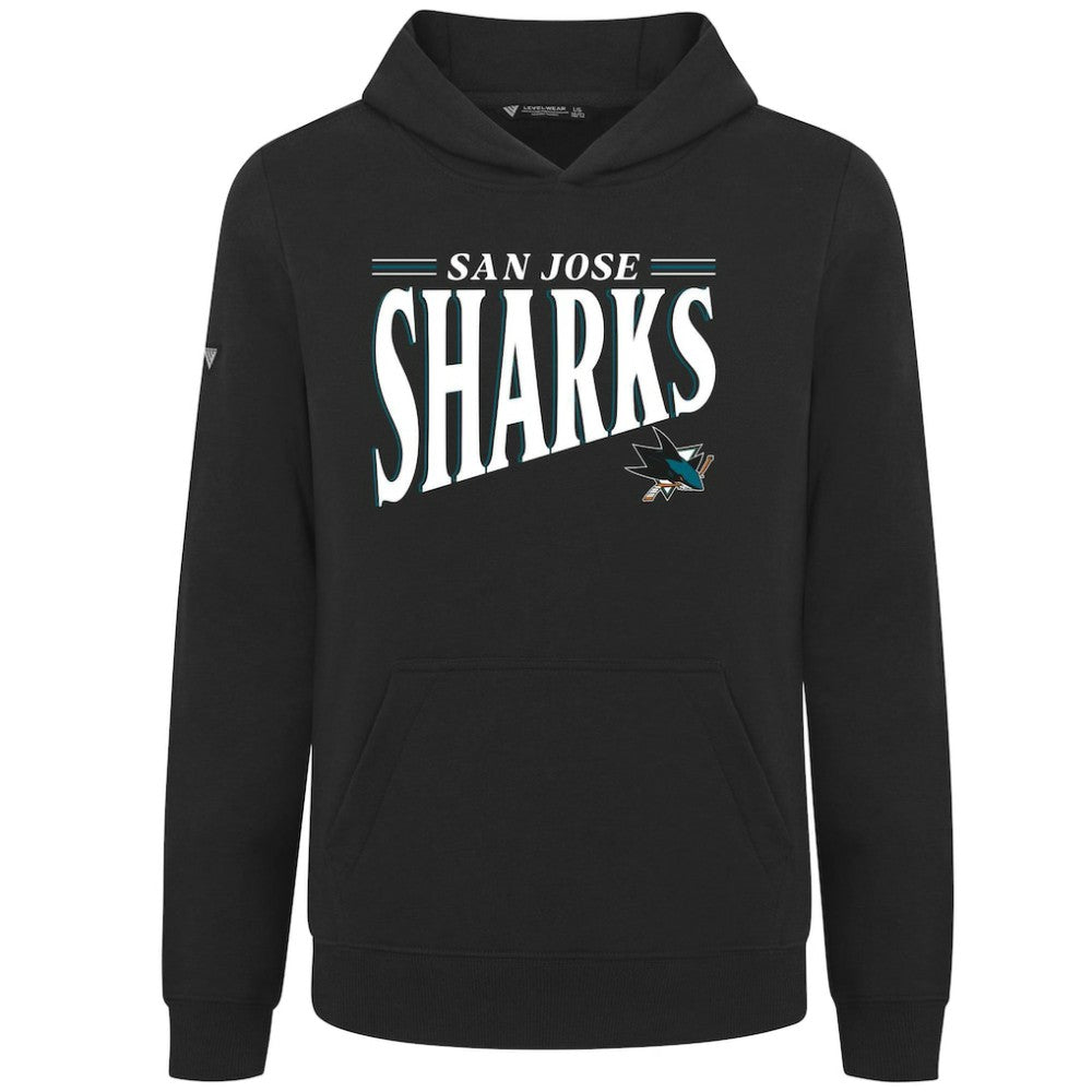 San Jose Sharks Levelwear Youth Jr Podium Tally Pullover Hoodie - Black Hoodies