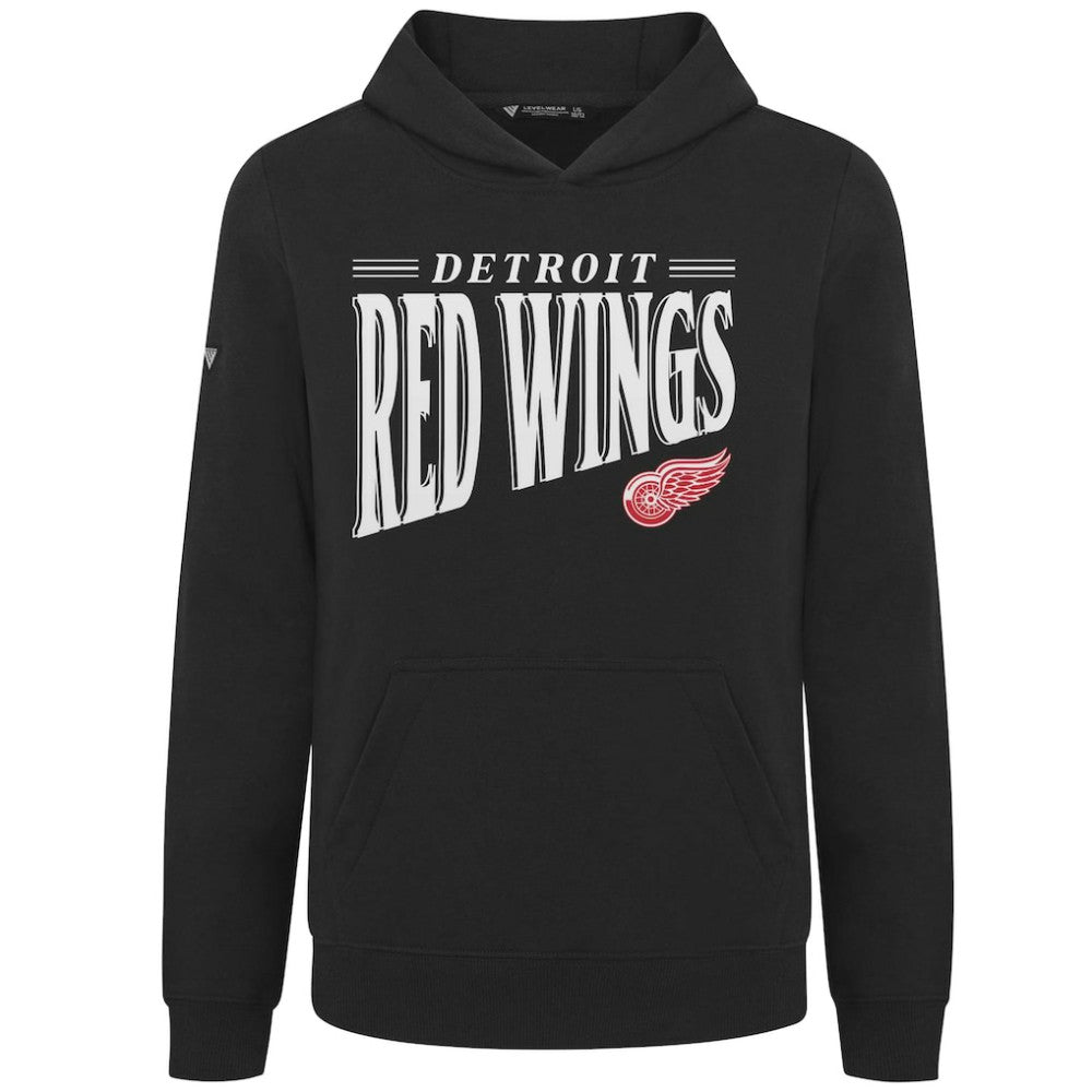 Detroit Red Wings Levelwear Youth Jr Podium Tally Pullover Hoodie - Black Hoodies