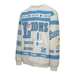 Detroit Lions All Over Print Vintage Fleece Crewneck Sweatshirt - Heather Gray on sale