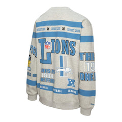 Detroit Lions All Over Print Vintage Fleece Crewneck Sweatshirt - Heather Gray on sale