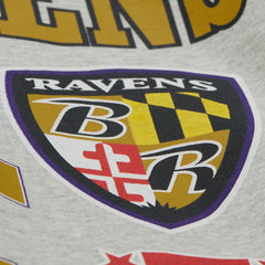 Baltimore Ravens All Over Print Vintage Fleece Crewneck Sweatshirt - Heather Gray outlet
