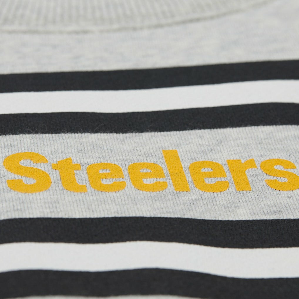 Pittsburgh Steelers All Over Print Vintage Fleece Crewneck Sweatshirt - Heather Gray outlet