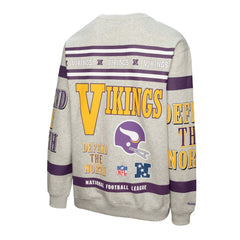 Minnesota Vikings All Over Print Vintage Fleece Crewneck Sweatshirt - Heather Gray cheap