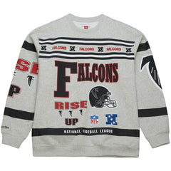 Atlanta Falcons All Over Print Vintage Fleece Crewneck Sweatshirt - Heather Gray online