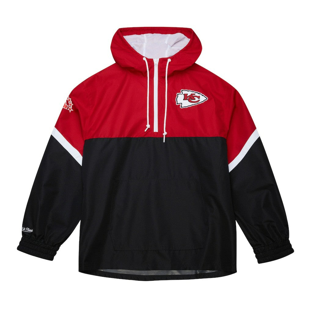 Kansas City Chiefs Tie Breaker Vintage Logo Lightweight Anorak Half-Zip Windbreaker - Red/Black for sale